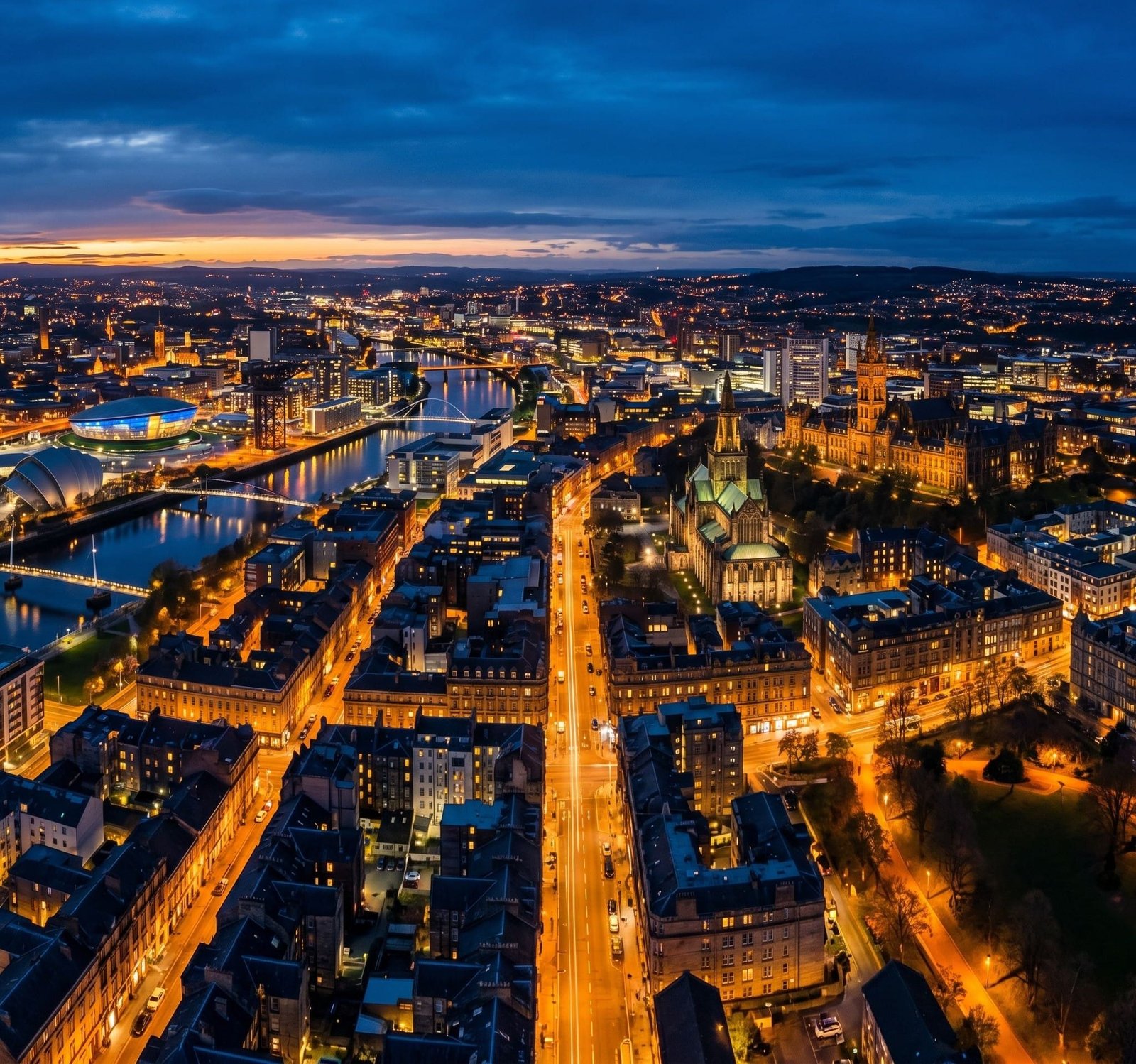Glasgow Arial View fireflytechnologies.co.uk